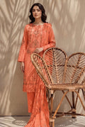 Jasmine by Breeza Fashion - 3PC Unstitched Embroidered Lawn Suit (Orange)