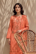 Jasmine by Breeza Fashion - 3PC Unstitched Embroidered Lawn Suit (Orange)