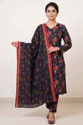 Nishat Doriya Lawn – 3 Piece Stitched (Black & Red)