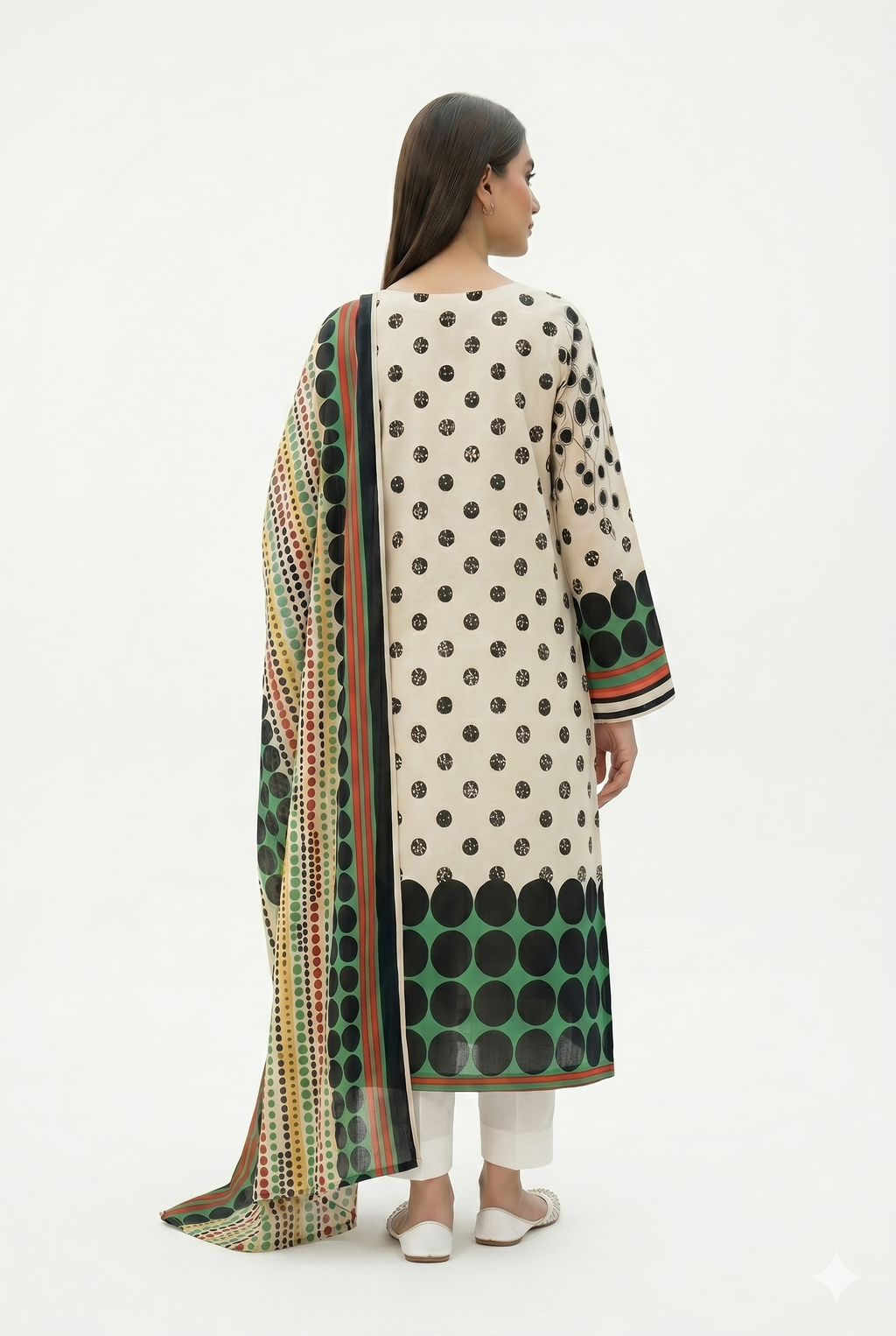 Keyseria By Jaffrani-3PC Unstitch Lawn Chapter-7 (Off White)