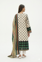 Keyseria By Jaffrani-3PC Unstitch Lawn Chapter-7 (Off White)