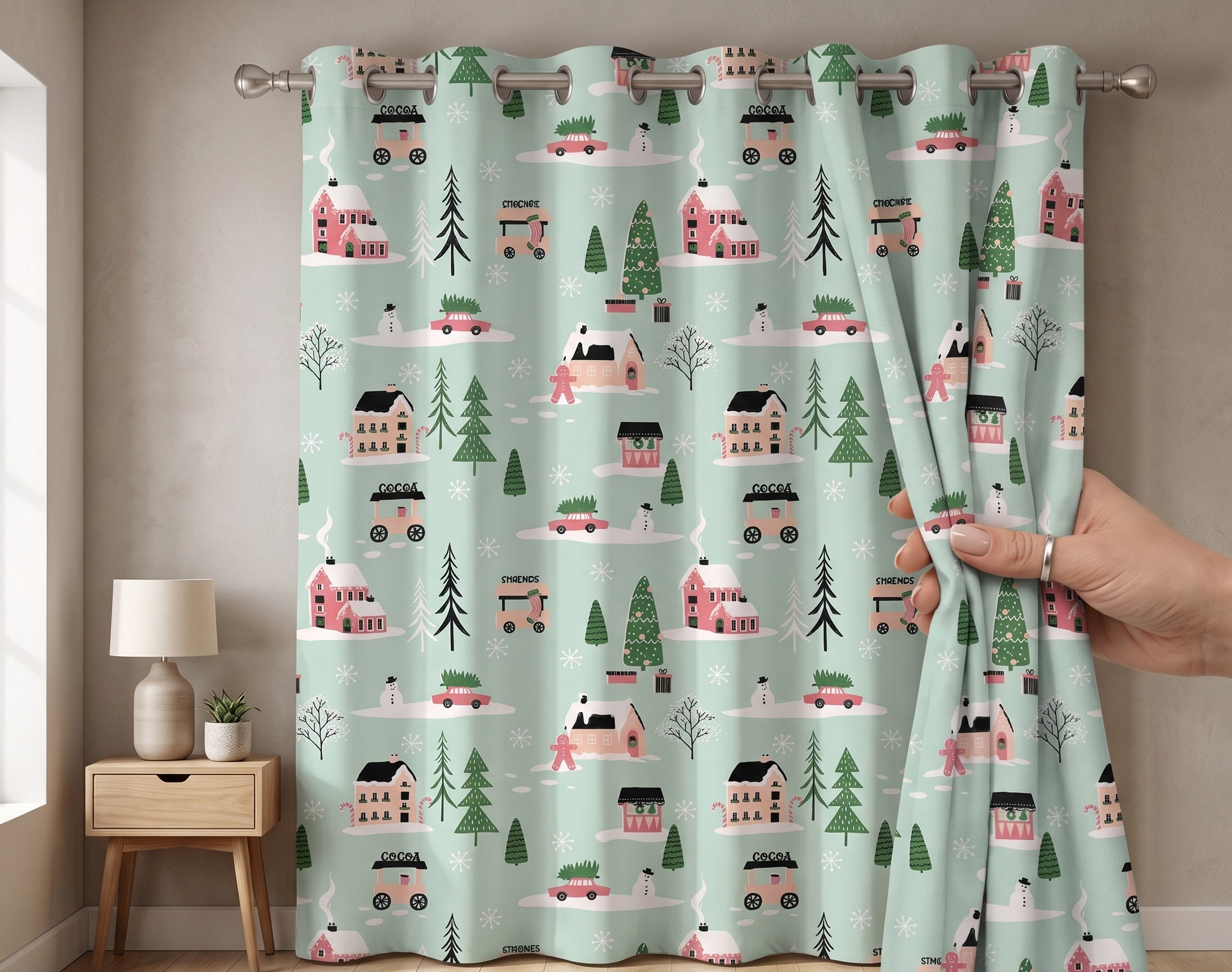 CURTAIN 10 RINGS HIGH & EXPORT QUALITY (Pista)
