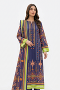 Keyseria By Jaffrani-3PC Unstitch Lawn Chapter-7 (Blue)