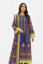 Keyseria By Jaffrani-3PC Unstitch Lawn Chapter-7 (Blue)