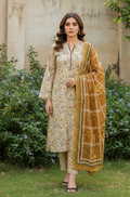 Ideas By Gul Ahmed Pret 3-Piece lawn Stitched Suit (Soft White)