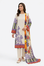 Keyseria By Jaffrani-3PC Unstitch Lawn Chapter-7 (Cream)