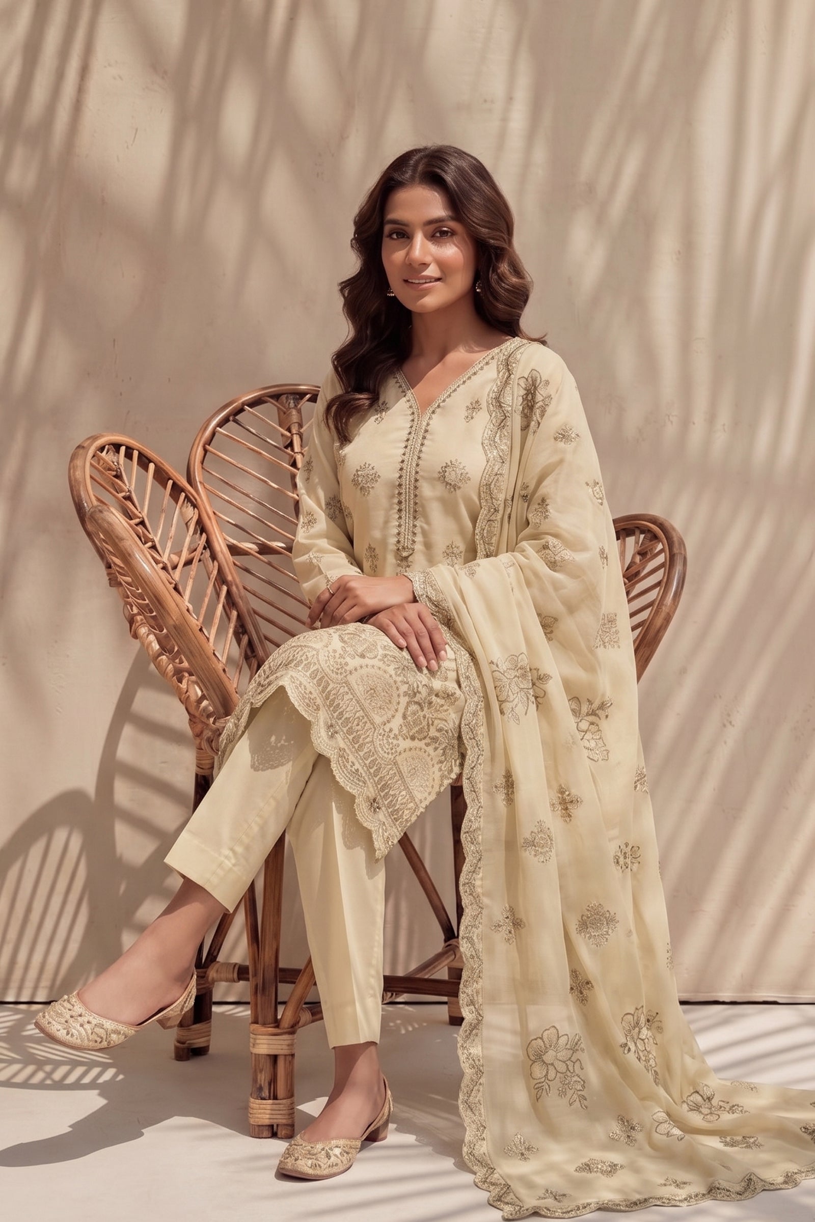 Halima by Breeza Fashion - 3PC Unstitched Embroidered Lawn Suit (Yellow)