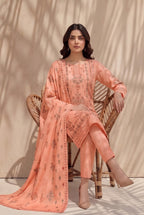 Jasmine by Breeza Fashion - 3PC Unstitched Embroidered Lawn Suit (Peach)