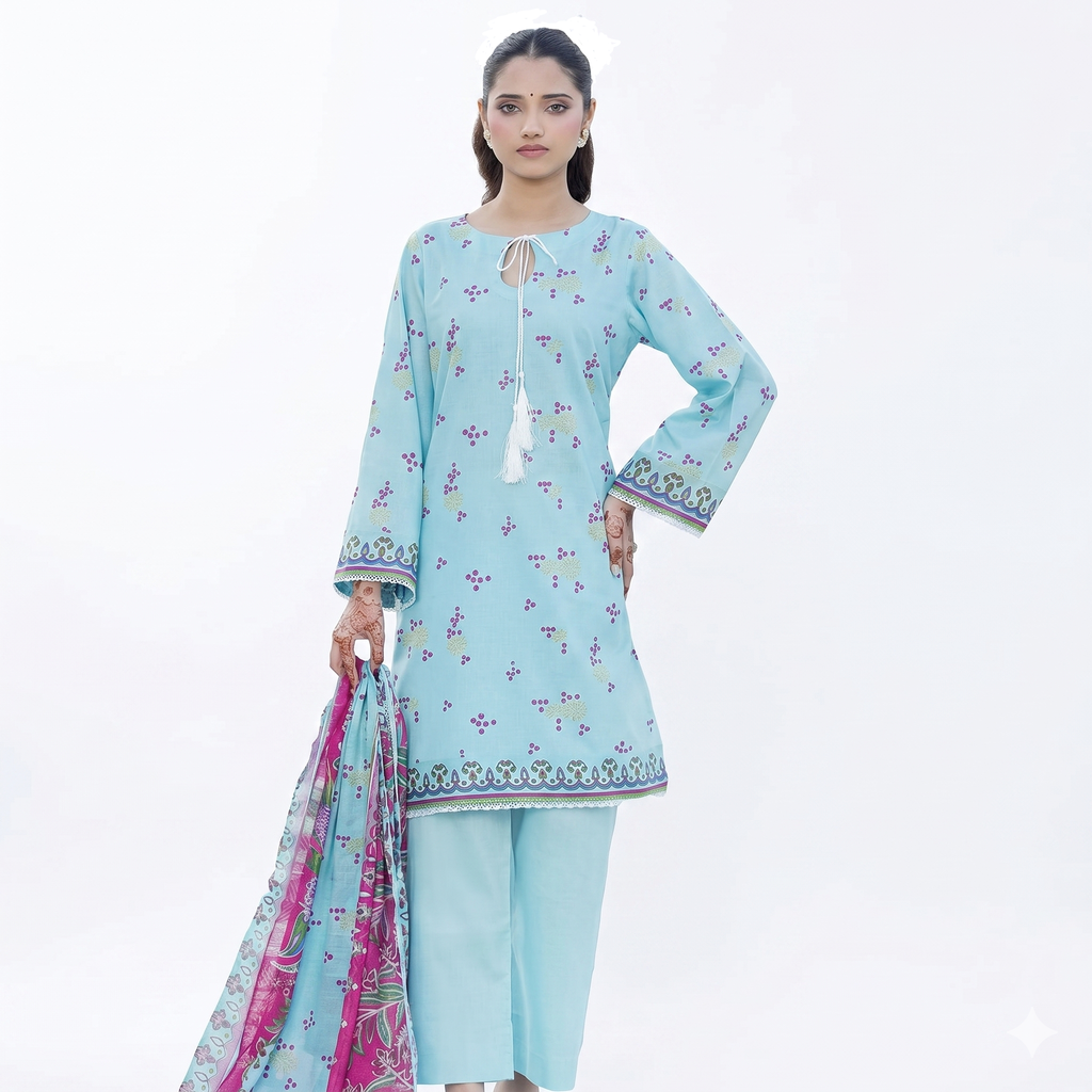 Sana Safinaz 3PC Unstitched Lawn Suit – Premium Printed Summer Collection