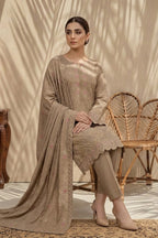 Kiran by Breeza Fashion - 3PC Unstitched Embroidered Lawn Suit (Beige)