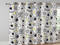 CURTAIN 10 RINGS HIGH & EXPORT QUALITY (White & Black)