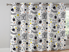 CURTAIN 10 RINGS HIGH & EXPORT QUALITY (White & Black)