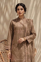 Kinza by Breeza Fashion - 3PC Unstitched Embroidered Lawn Suit (Brown)