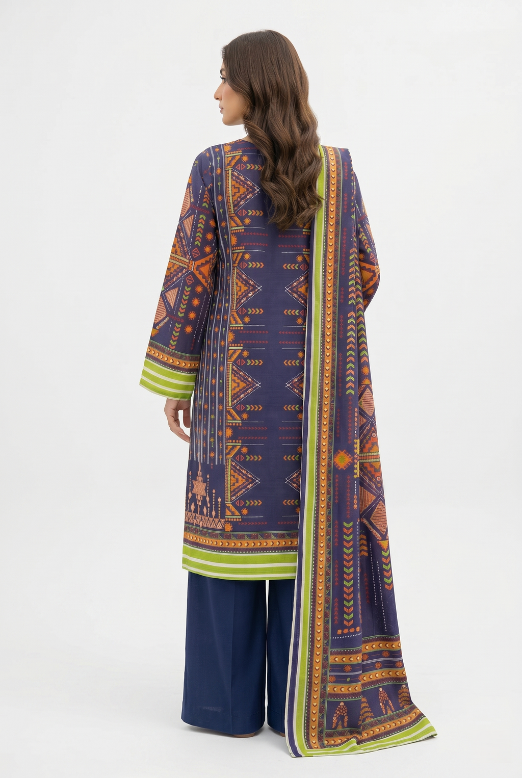 Keyseria By Jaffrani-3PC Unstitch Lawn Chapter-7 (Blue)