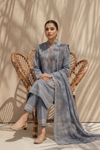 Kinza by Breeza Fashion - 3PC Unstitched Embroidered Lawn Suit (Gray)
