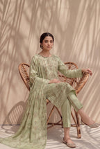 Jasmine by Breeza Fashion - 3PC Unstitched Embroidered Lawn Suit (Pista)