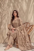Halima by Breeza Fashion - 3PC Unstitched Embroidered Lawn Suit (Light Brown)