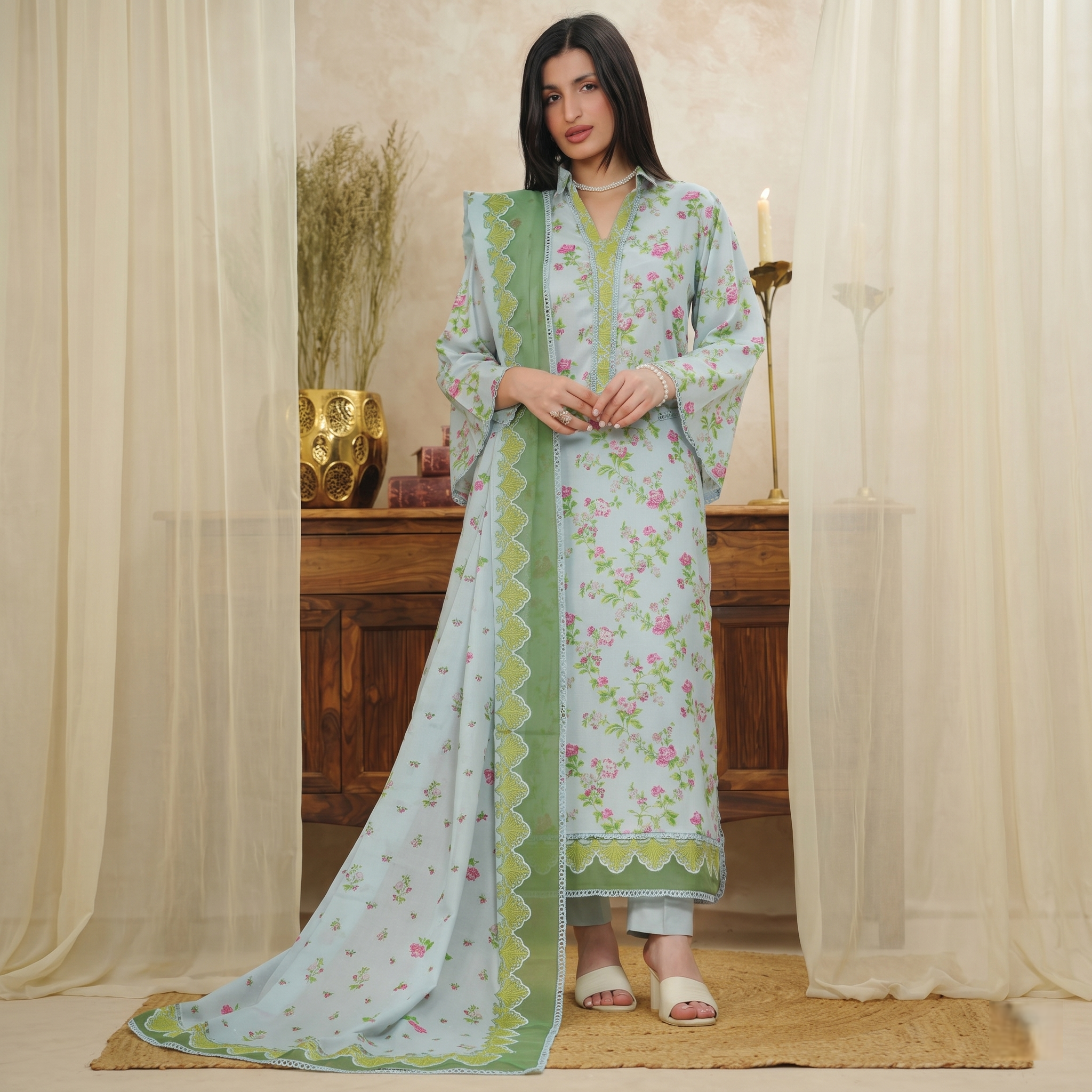 Mor Bagh by Beechtree – 3 Piece Unstitched Lawn Suit