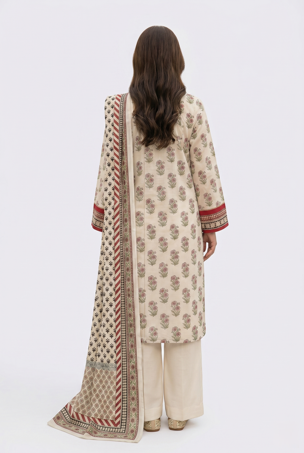 Keyseria By Jaffrani-3PC Unstitch Lawn Chapter-7 (Light Gray)