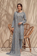 Jasmine by Breeza Fashion - 3PC Unstitched Embroidered Lawn Suit (Gray)