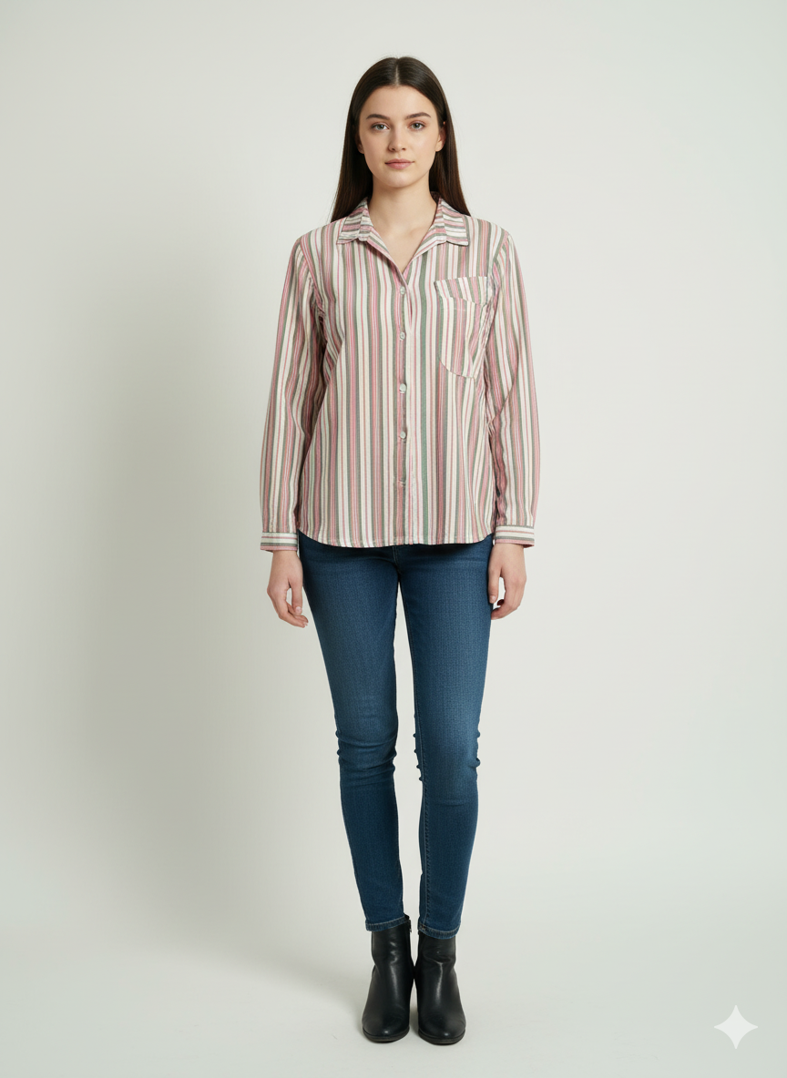 Alkaram Striped- Stich Kurti / Shirt