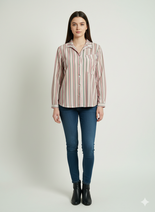 Alkaram Striped- Stich Kurti / Shirt