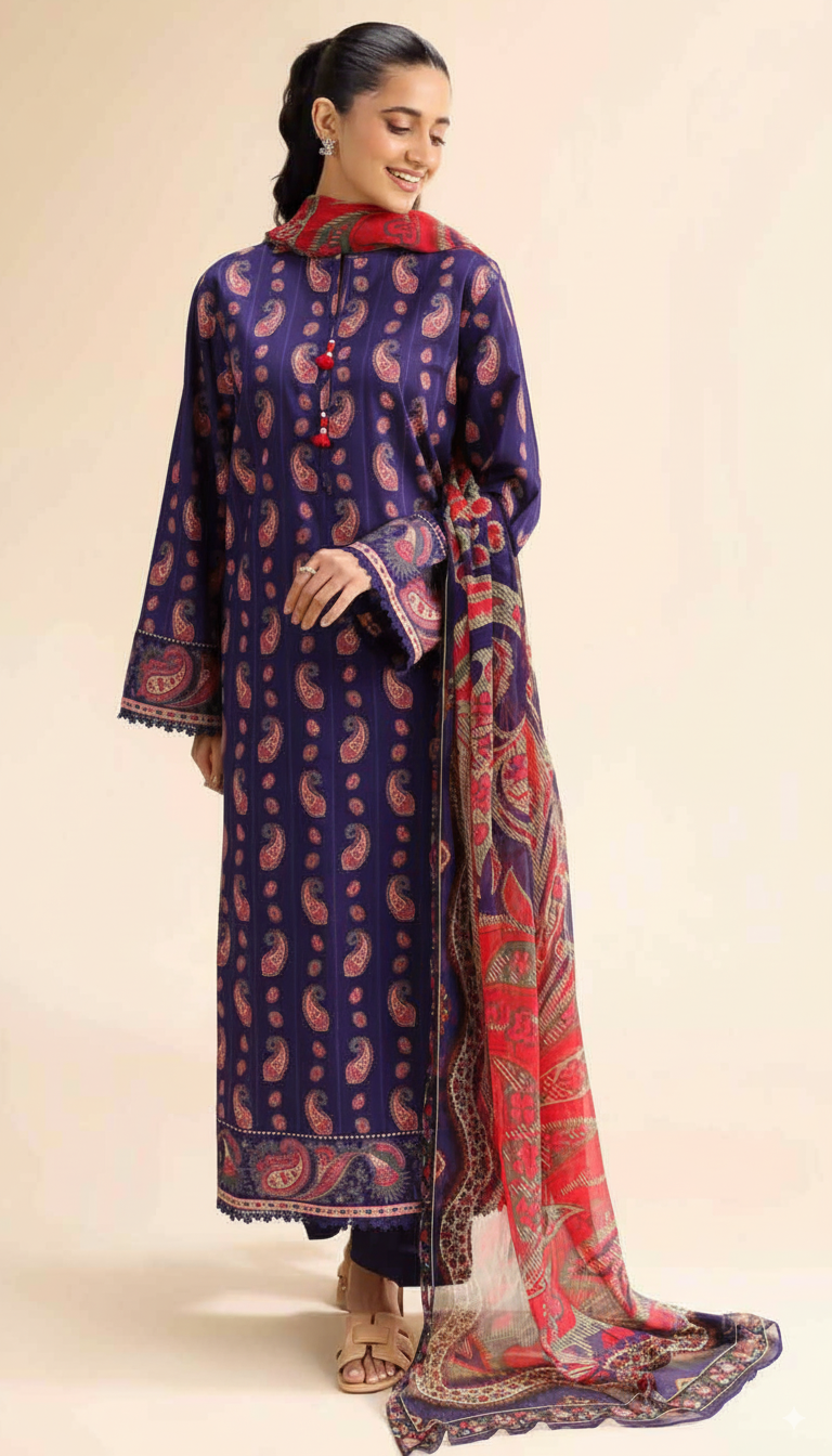 Nishat 2 Piece Lawn – Unstitched Shirt & Dupatta