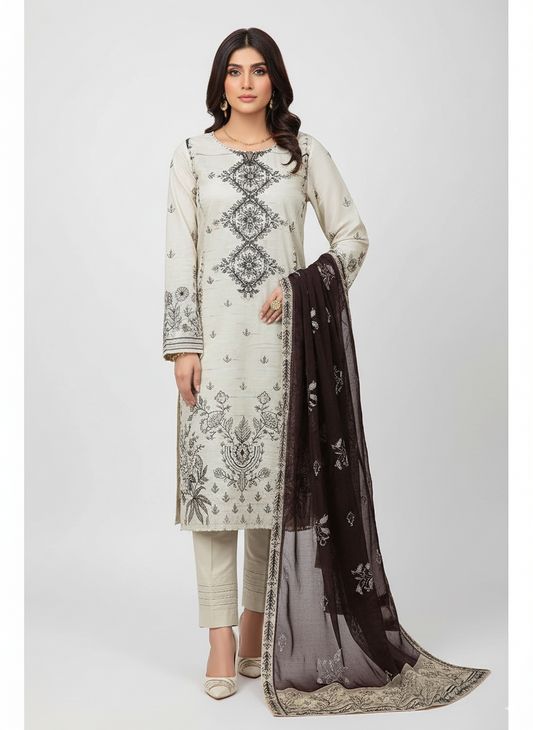 Ain Alif – Unstitched 3PC Embroidered Lawn (Vol-313)