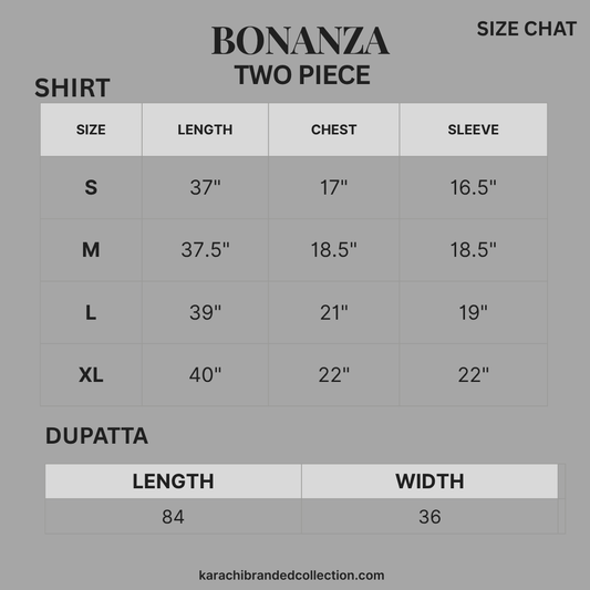 Bonanza 2-Piece Lawn Suit (Shirt + Dupatta)