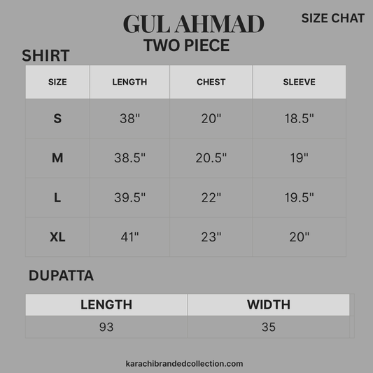 Gul Ahmed 2-Piece Lawn Shirt+Dupatta