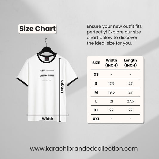 Airness RoundNeck  Black Stripe Graphic Logo T-Shirt