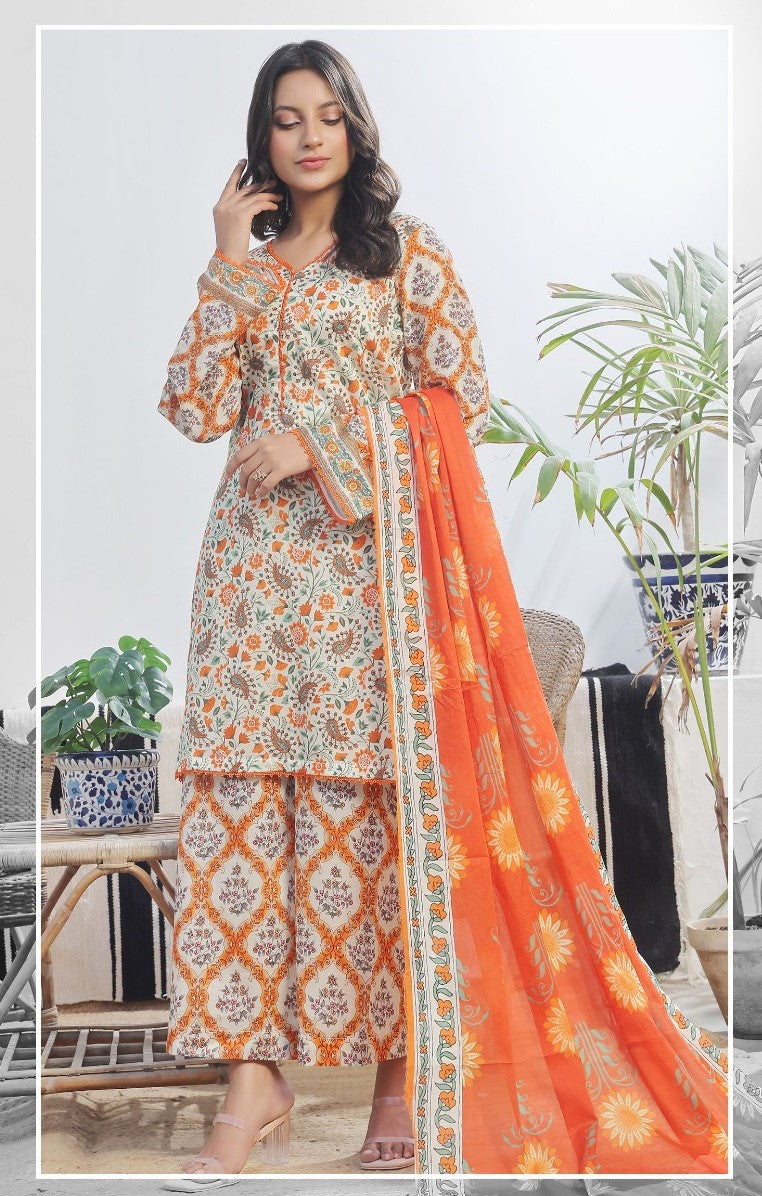 MJ IZHAN – POP CORD SET | 3-Piece Digital Printed Lawn Suit