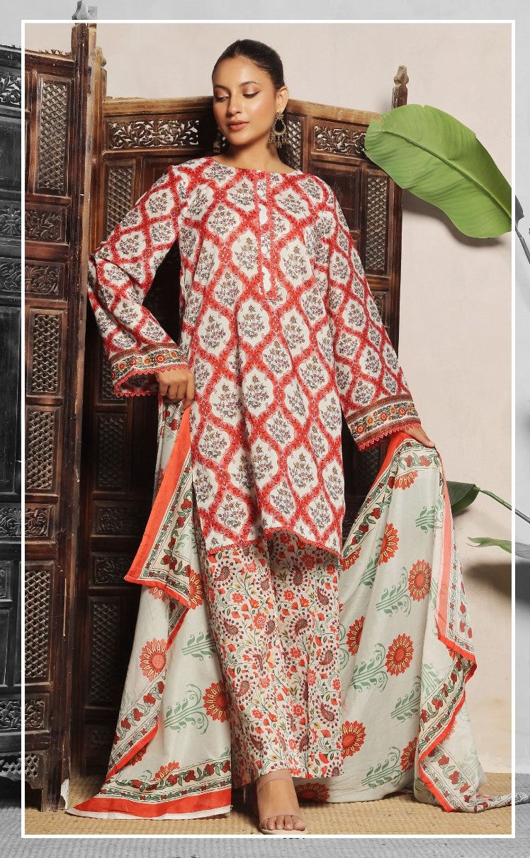 MJ IZHAN – POP CORD SET | 3-Piece Digital Printed Lawn Suit