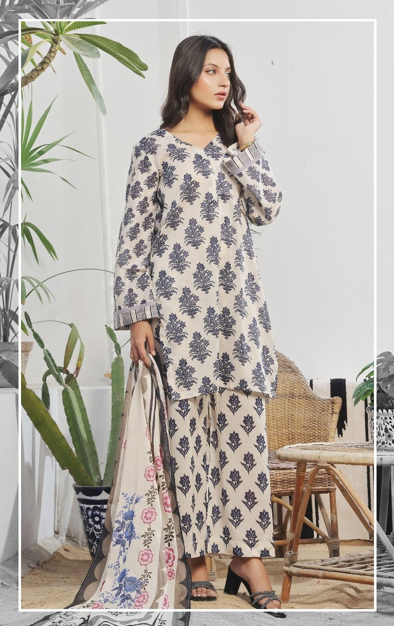 MJ IZHAN – POP CORD SET | 3-Piece Digital Printed Lawn Suit