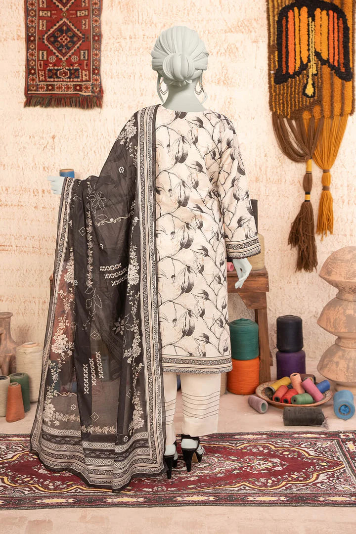 Almeerah Estiva – Premium Digital Three Piece Suit (Cream rust)