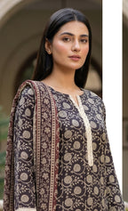 Keyseria By Jaffrani-3PC Unstitch Lawn (Blackcurrant)