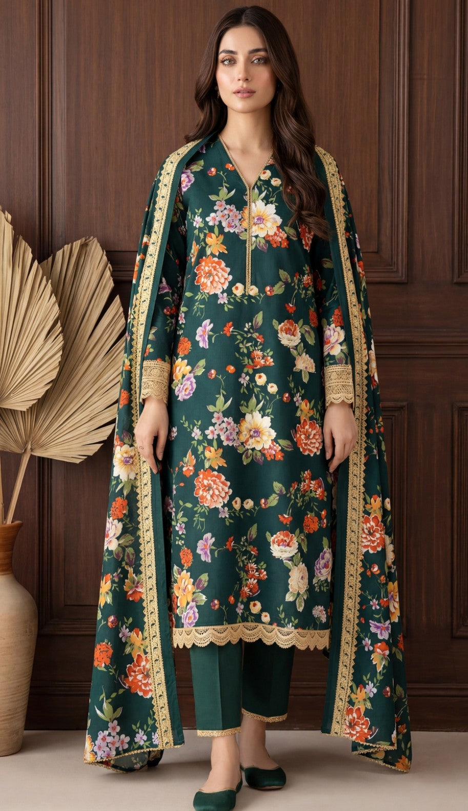 Keyseria By Jaffrani-3PC Unstitch Lawn Chapter-3-(Cream)