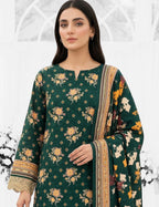 Keyseria By Jaffrani-3PC Unstitch Lawn Chapter-4-(Metallic brown)