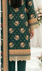 Keyseria By Jaffrani-3PC Unstitch Lawn Chapter-4-(Metallic brown)