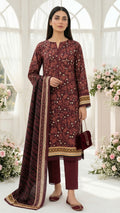 Keyseria By Jaffrani-3PC Unstitch Lawn Chapter-4-(Metallic brown)
