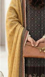 Keyseria By Jaffrani-3PC Unstitch Lawn Chapter-4-(Metallic brown)