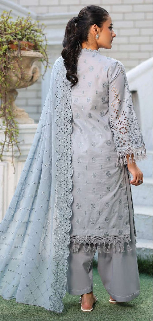 Johra Ashnoor – Unstitched 4-Piece Chikankari Lawn Suit