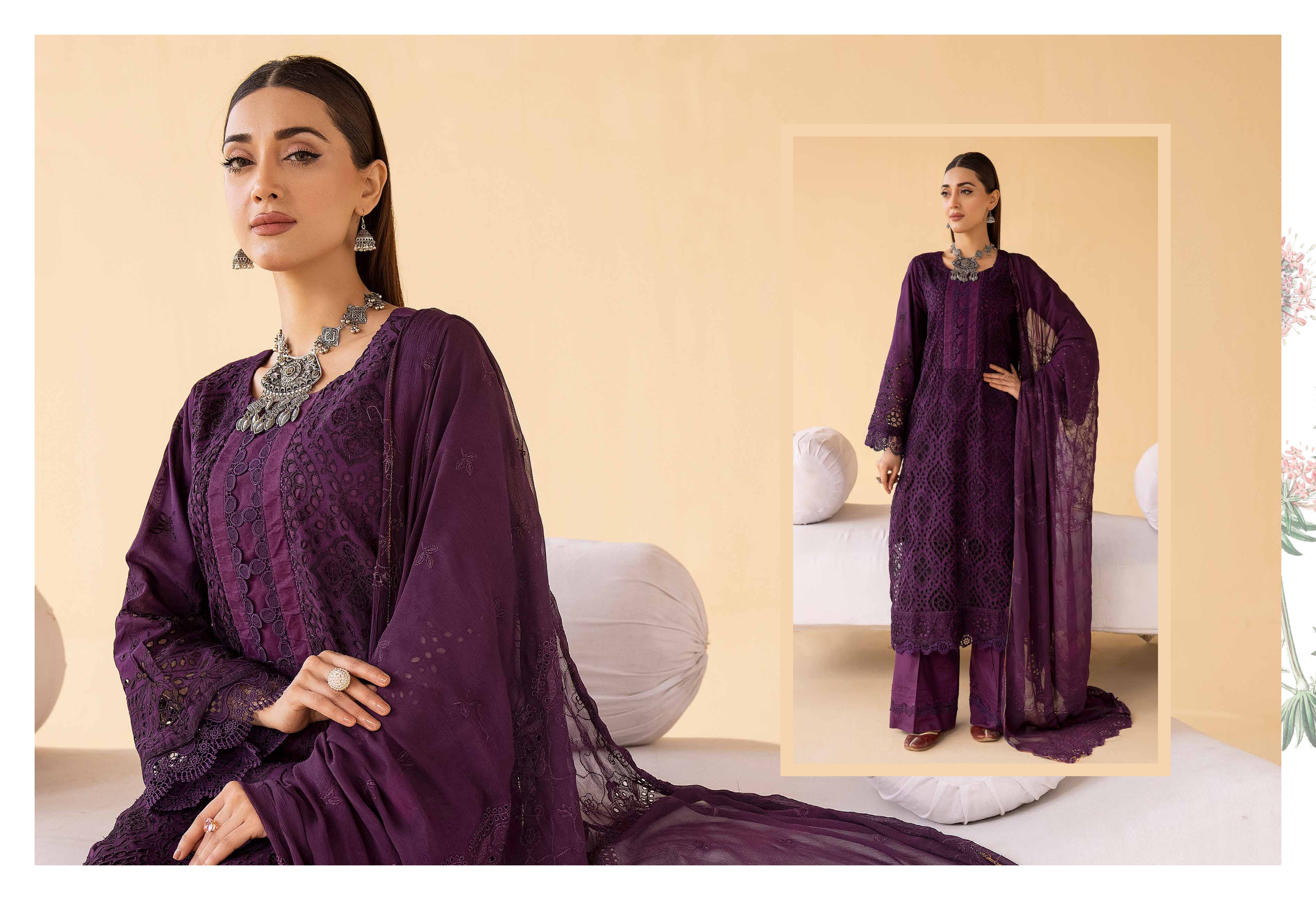 FASANA BY JOHRA - Unstitched 3PC Chikenkari