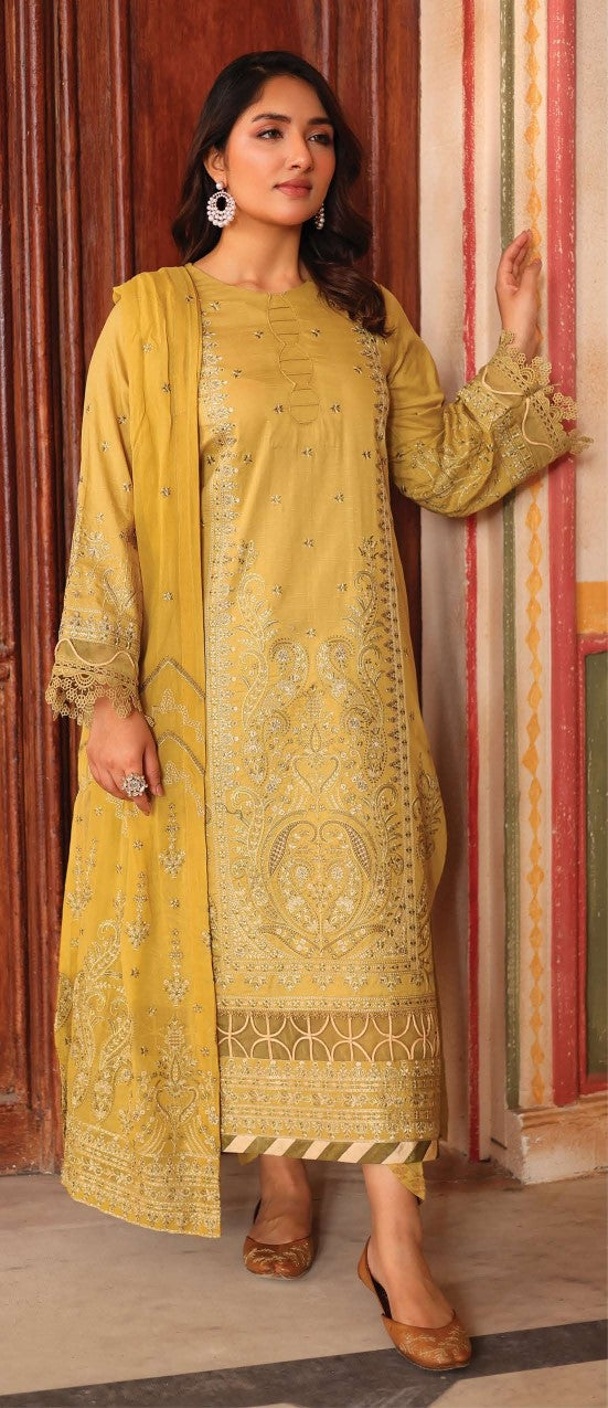 Johra – RINSHA Embroidered Lawn with Embroidered Chiffon Dupatta & Jacquard Trouser