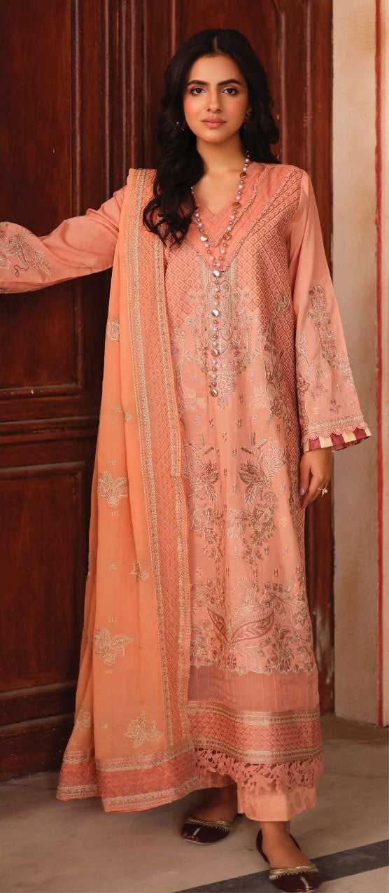 Johra – RINSHA Embroidered Lawn with Embroidered Chiffon Dupatta & Jacquard Trouser