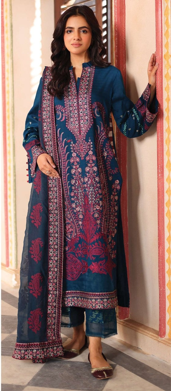 Johra – RINSHA Embroidered Lawn with Embroidered Chiffon Dupatta & Jacquard Trouser