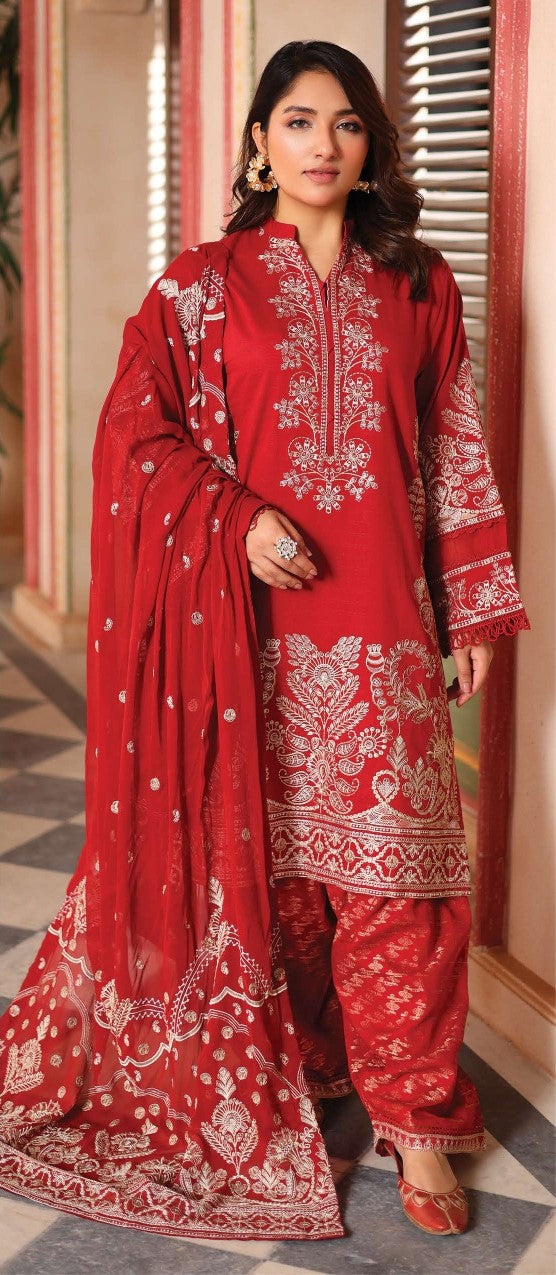 Johra – RINSHA Embroidered Lawn with Embroidered Chiffon Dupatta & Jacquard Trouser