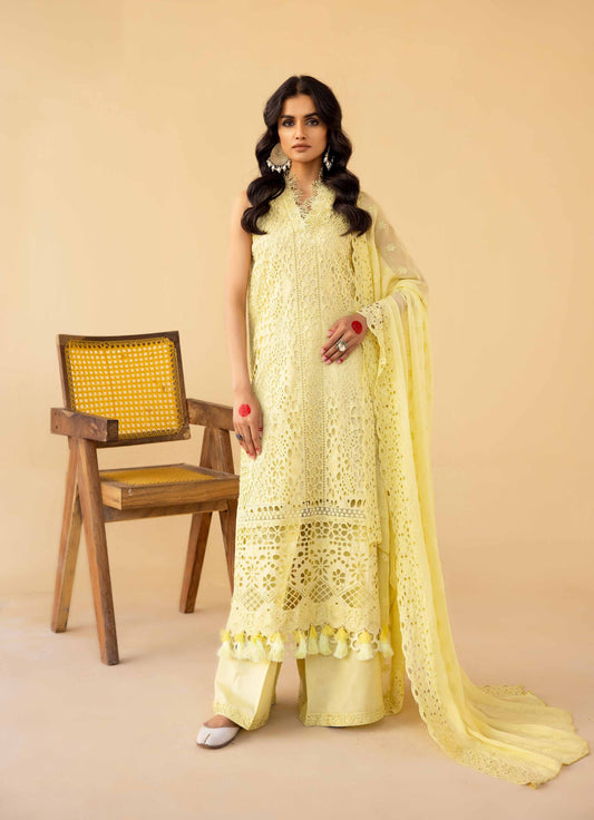 Zareena By Johra - Unstitched 3PC Chikenkari
