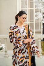Sunset Ikat Elegance-3PC Printed Stitch Lawn Suit (Multi)-PV1-SV2