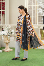 Sunset Ikat Elegance-3PC Printed Stitch Lawn Suit (Multi)-PV1-SV2
